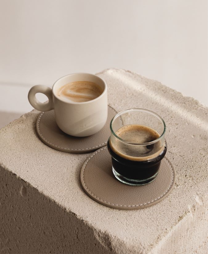 A latte and espresso